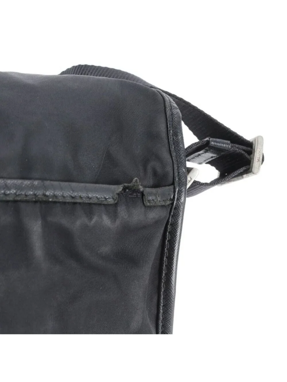 Prada Tessuto Nylon Triangle Logo Shoulder Bag Crossbody Messenger Black